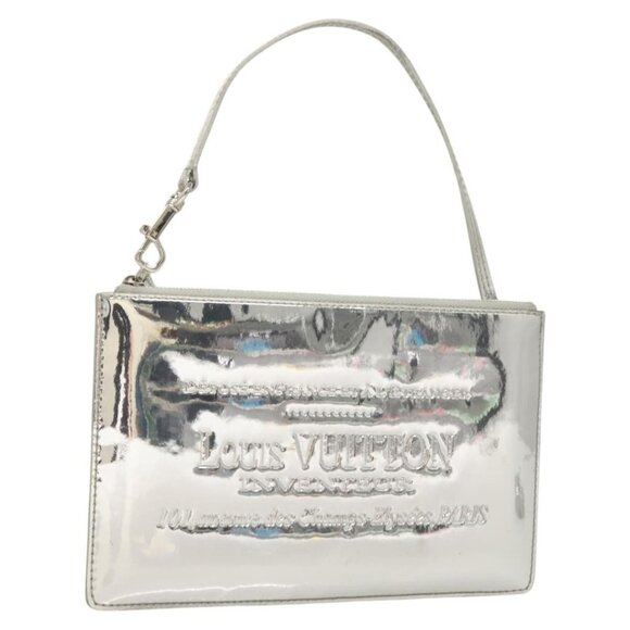 LOUIS VUITTON Monogram Miroir Pochette Platt Pouch Silver M95277 LV Auth 124039B - Picture 1 of 16
